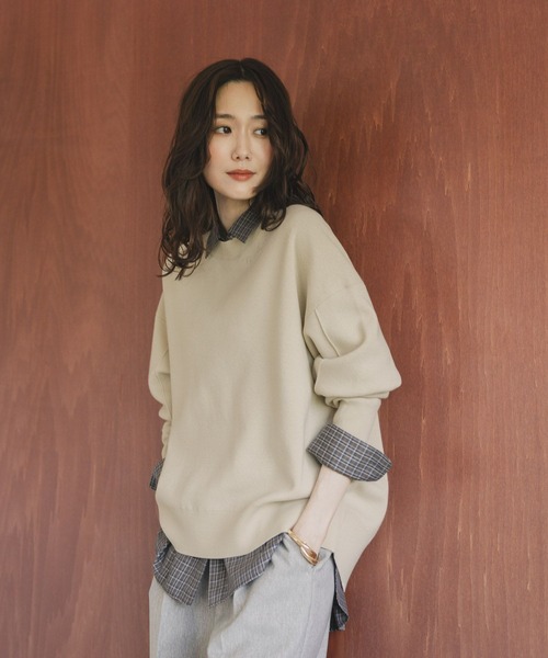 GLOBAL WORK（グローバルワーク）の「スウェットライククループルオーバー/571350（スウェット・レディース・グレー/グリーン系その他6/マスタード/ネイビー/ワインレッド/ホワイト系その他3/グレー系その他/ダークブラウン・LARGE/MEDIUM/SMALL）」の17枚目の写真