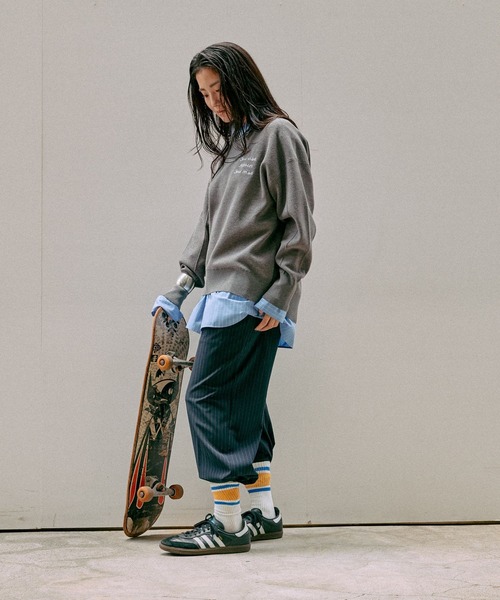 GLOBAL WORK（グローバルワーク）の「スウェットライククループルオーバー/571350（スウェット・レディース・グレー/グリーン系その他6/マスタード/ネイビー/ワインレッド/ホワイト系その他3/グレー系その他/ダークブラウン・LARGE/MEDIUM/SMALL）」の20枚目の写真