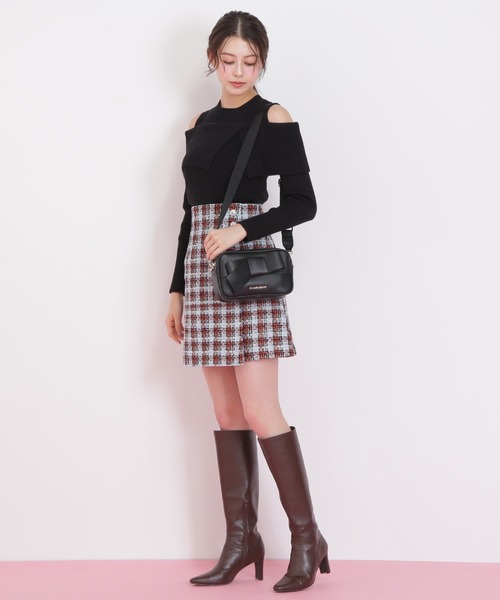 JILL by JILL STUART（ジルバイジルスチュアート）の「◇ツィードチェックビジュー釦ミニスカート（スカート・レディース・ブルー系その他/ピンク系その他/ブラック系その他・MEDIUM/SMALL）」の8枚目の写真