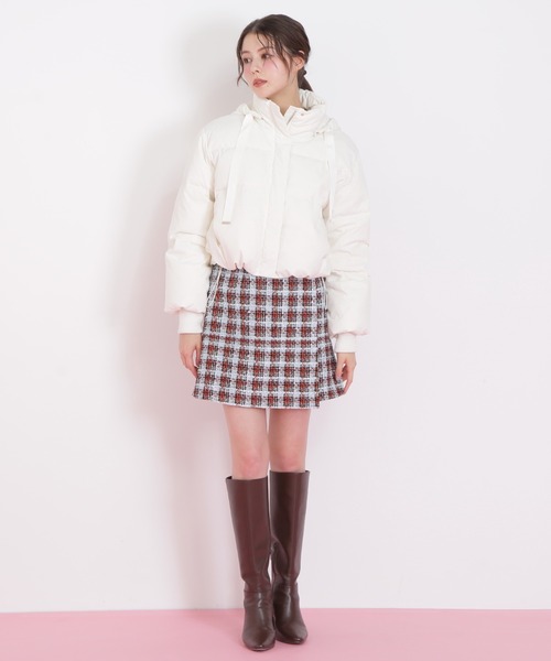 JILL by JILL STUART（ジルバイジルスチュアート）の「◇ツィードチェックビジュー釦ミニスカート（スカート・レディース・ブルー系その他/ピンク系その他/ブラック系その他・MEDIUM/SMALL）」の9枚目の写真