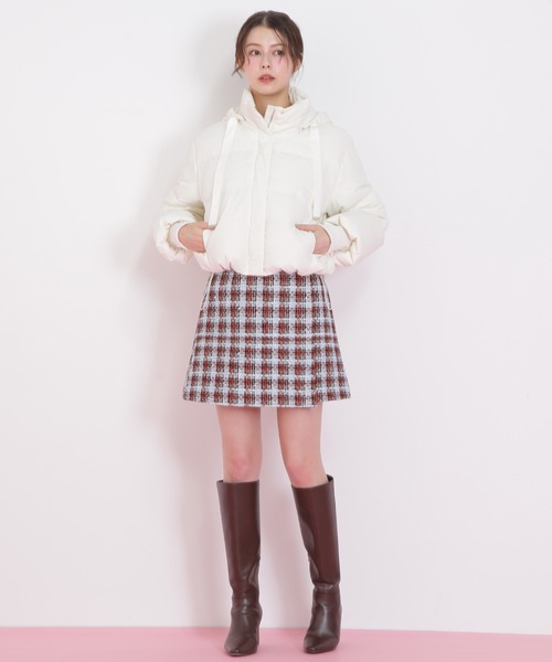 JILL by JILL STUART（ジルバイジルスチュアート）の「◇ツィードチェックビジュー釦ミニスカート（スカート・レディース・ブルー系その他/ピンク系その他/ブラック系その他・MEDIUM/SMALL）」の10枚目の写真