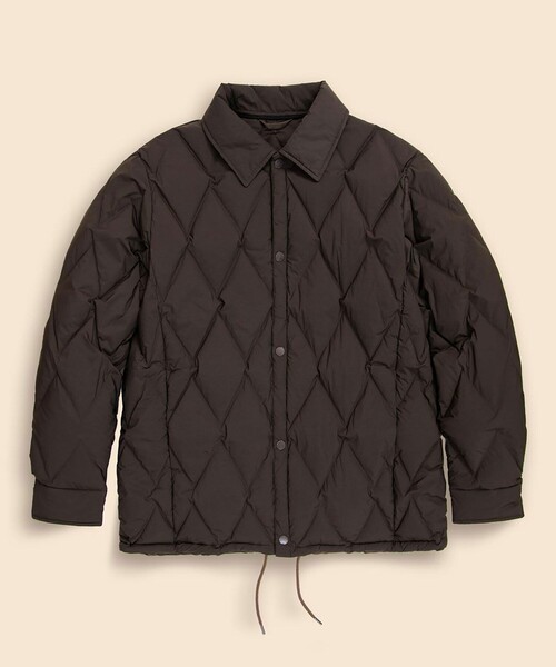 BROOKS BROTHERS（ブルックスブラザーズ）の「ストレッチナイロン　キルティングダウン　コーチジャケット（ダウンジャケット/コート・メンズ・ネイビー/ブラウン・LARGE/MEDIUM/SMALL）」の3枚目の写真