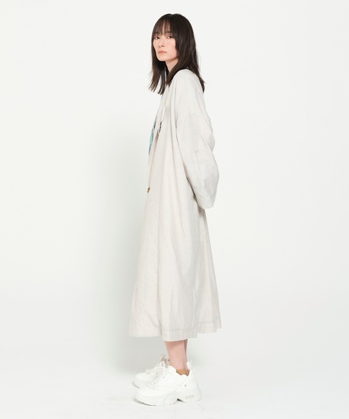 STOF（ストフ）の「PEDESTRIAN LIGHT COAT（チェスターコート・メンズ・ナチュラル/ブラック・S/M）」の6枚目の写真