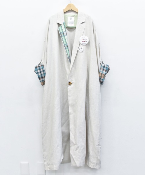 STOF（ストフ）の「PEDESTRIAN LIGHT COAT（チェスターコート・メンズ・ナチュラル/ブラック・S/M）」の15枚目の写真