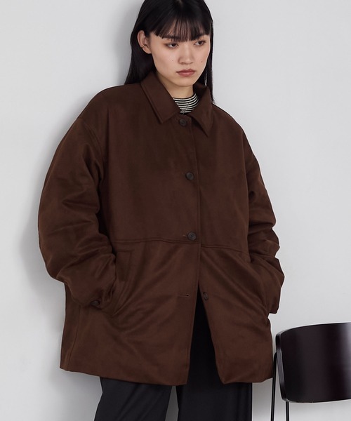 forksy.】ヴィンテージライク中綿入り衿付きカーコート（その他