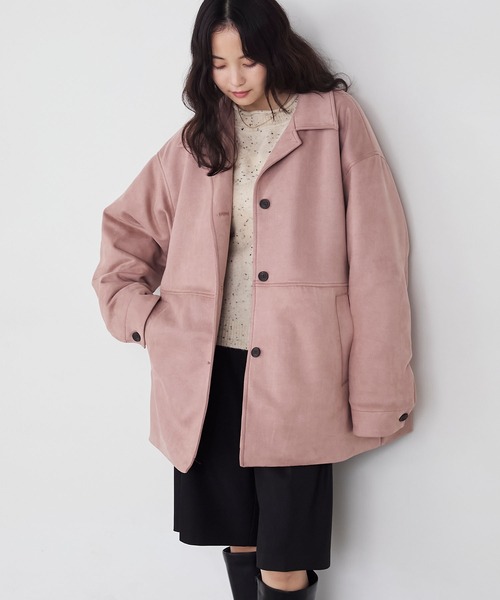 セール】【forksy.】ヴィンテージライク中綿入り衿付きカーコート