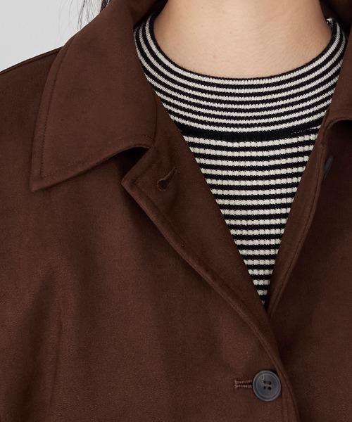 forksy.（フォルクシー）の「【forksy.】ヴィンテージライク中綿入り衿付きカーコート（その他アウター・レディース・ピンク/ダークブラウン/ブラック/チャコールグレー・FREE）」の9枚目の写真