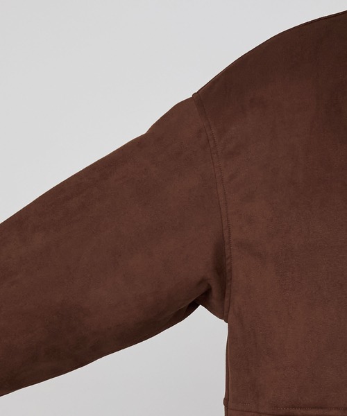 forksy.（フォルクシー）の「【forksy.】ヴィンテージライク中綿入り衿付きカーコート（その他アウター・レディース・ピンク/ダークブラウン/ブラック/チャコールグレー・FREE）」の10枚目の写真