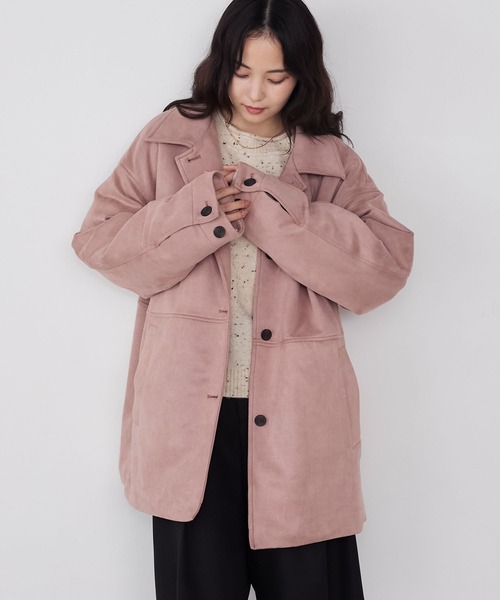 forksy.】ヴィンテージライク中綿入り衿付きカーコート（その他