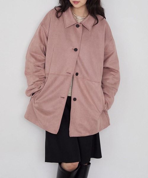 セール】【forksy.】ヴィンテージライク中綿入り衿付きカーコート