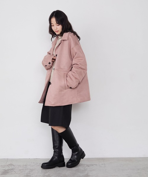 yori ライトピンク ボタン付きコート yori ライトピンク ボタン付きコート