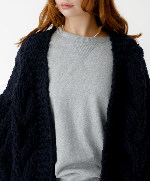 IRONING / アイロニング】ケーブルニットカーディガン/cable rough cd