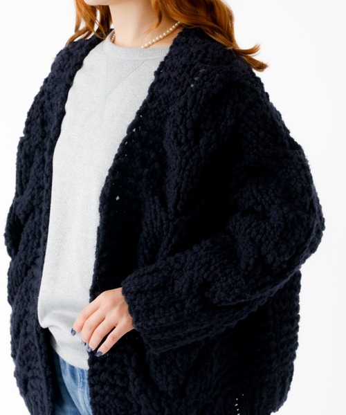 IRONING / アイロニング】ケーブルニットカーディガン/cable rough cd