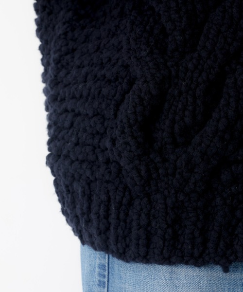 Rouge vif la cle（ルージュヴィフラクレ）の「【IRONING / アイロニング】ケーブルニットカーディガン/cable rough cd/ニット/カーディガン/羽織り【WEB限定】（ニット/セーター・レディース・ダークネイビー/オフホワイト・フリー）」の15枚目の写真