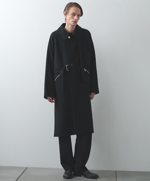 CULLNI（クルニ）の「【CULLNI】別注 Soutien Collar Tie Locken coat/別注 ステンカラーコート（ステンカラーコート・メンズ・ブラック/ベージュ/ネイビー・1/2）」の20枚目の写真