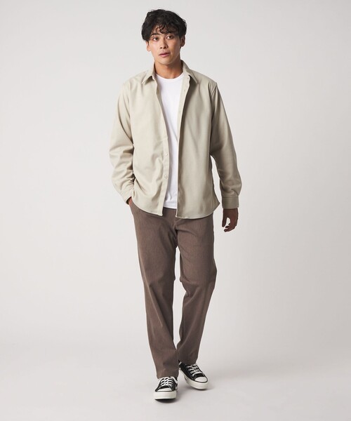 A DAY IN THE LIFE UNITED ARROWS（アデイインザライフユナイテッドアローズ）の「ホームスパン ジャージー ベーシックシャツ＜A DAY IN THE LIFE＞（シャツ/ブラウス・メンズ・オフホワイト/グレー系/モカ・M/L/S）」の5枚目の写真