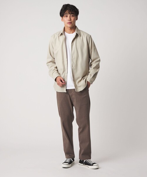 A DAY IN THE LIFE UNITED ARROWS（アデイインザライフユナイテッドアローズ）の「ホームスパン ジャージー ベーシックシャツ＜A DAY IN THE LIFE＞（シャツ/ブラウス・メンズ・オフホワイト/グレー系/モカ・M/L/S）」の6枚目の写真