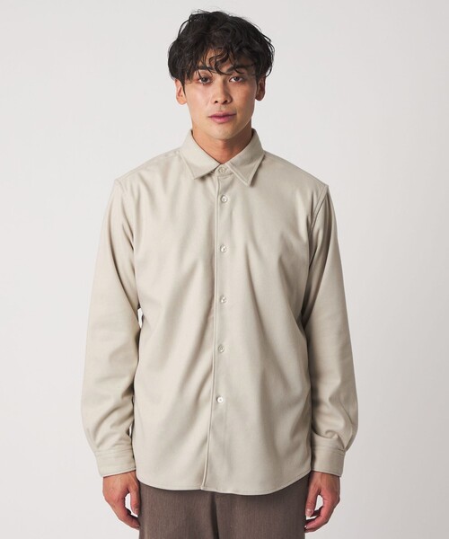 A DAY IN THE LIFE UNITED ARROWS（アデイインザライフユナイテッドアローズ）の「ホームスパン ジャージー ベーシックシャツ＜A DAY IN THE LIFE＞（シャツ/ブラウス・メンズ・オフホワイト/グレー系/モカ・M/L/S）」の7枚目の写真