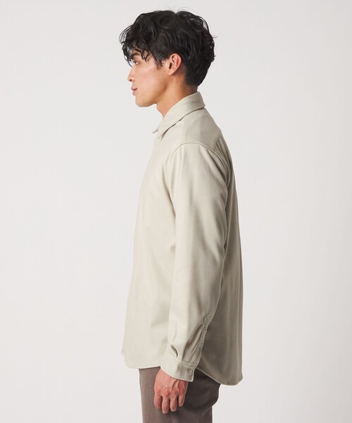 A DAY IN THE LIFE UNITED ARROWS（アデイインザライフユナイテッドアローズ）の「ホームスパン ジャージー ベーシックシャツ＜A DAY IN THE LIFE＞（シャツ/ブラウス・メンズ・オフホワイト/グレー系/モカ・M/L/S）」の8枚目の写真