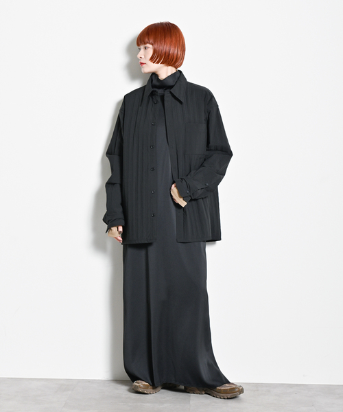 CITYSHOP（シティーショップ）の「HIGH NECK SATIN DRESS：ワンピース（ワンピース・レディース・ブラック・36/38）」の7枚目の写真