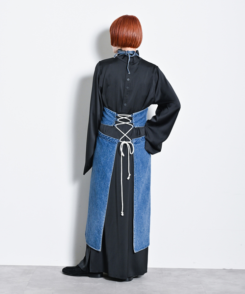 CITYSHOP（シティーショップ）の「HIGH NECK SATIN DRESS：ワンピース（ワンピース・レディース・ブラック・36/38）」の9枚目の写真