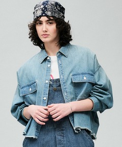 デニムクロップドシャツ