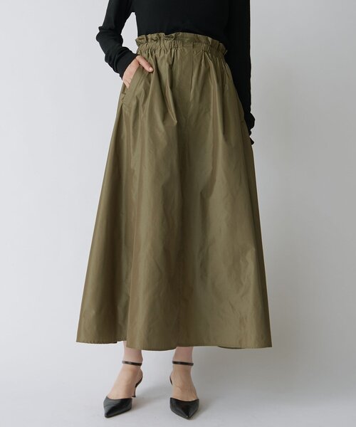 Drawing Numbers（ドローイング ナンバーズ）の「【Drawing Numbers】タフタギャザースカート（スカート・レディース・ベージュ/カーキ/ブラック・38）」の3枚目の写真