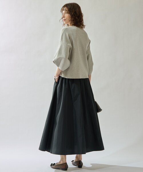 Drawing Numbers（ドローイング ナンバーズ）の「【Drawing Numbers】タフタギャザースカート（スカート・レディース・ベージュ/カーキ/ブラック・38）」の6枚目の写真