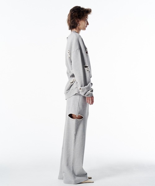 JOSE MOON（ジョゼムーン）の「MOCHI DAMEGE SWEAT/モチダメージスウェット（スウェット・レディース・ライトグレー/ダークブラウン・FREE）」の22枚目の写真