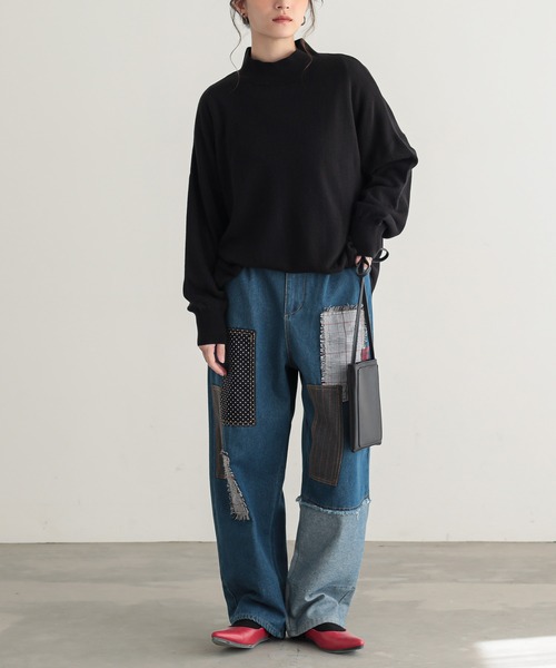 n'OrLABEL（ノアールレーベル）の「『パッチワークデニムパンツ』（デニムパンツ・レディース・ブルー・1/2）」の15枚目の写真