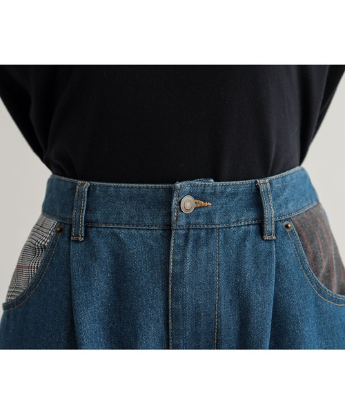 n'OrLABEL（ノアールレーベル）の「『パッチワークデニムパンツ』（デニムパンツ・レディース・ブルー・1/2）」の18枚目の写真