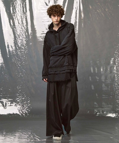 UNISEX》Distressed Layered Prime-Over Hoodie/ダメージレイヤード