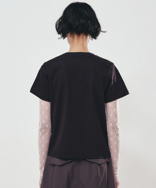 NICK&NICOLE(ニックアンドニコール)の「BUTTERFLY NICOLE LABEL SLIM TOP_BLACK SILVER(Tシャツ/カットソー・レディース・その他・FREE)」の3枚目の写真