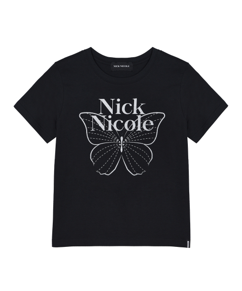NICK&NICOLE(ニックアンドニコール)の「BUTTERFLY NICOLE LABEL SLIM TOP_BLACK SILVER(Tシャツ/カットソー・レディース・その他・FREE)」の4枚目の写真