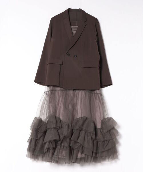 DONOBAN(ドノバン)の「【ANDRESD】volume tulle jacket set dress 結婚式 パーティードレス オケージョンドレス お呼ばれ 二次会 成人式 同窓会(ドレス・レディース・ベージュ/チャコール/ブラック/ブラウン・S/M/L)」の3枚目の写真