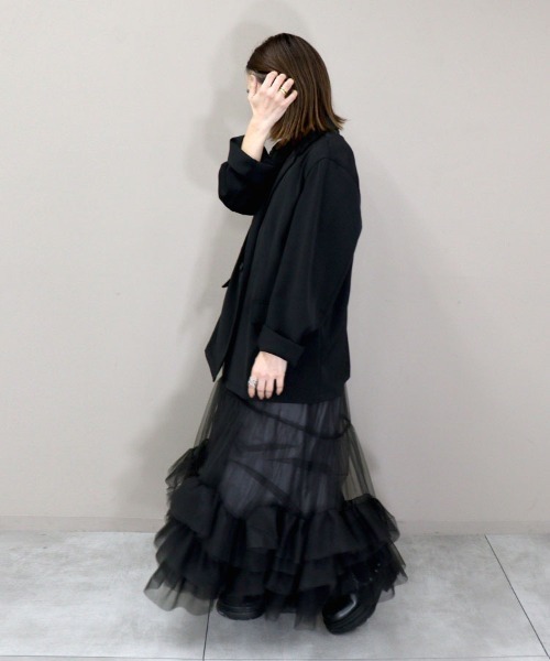 DONOBAN(ドノバン)の「【ANDRESD】volume tulle jacket set dress 結婚式 パーティードレス オケージョンドレス お呼ばれ 二次会 成人式 同窓会(ドレス・レディース・ベージュ/チャコール/ブラック/ブラウン・S/M/L)」の1枚目の写真