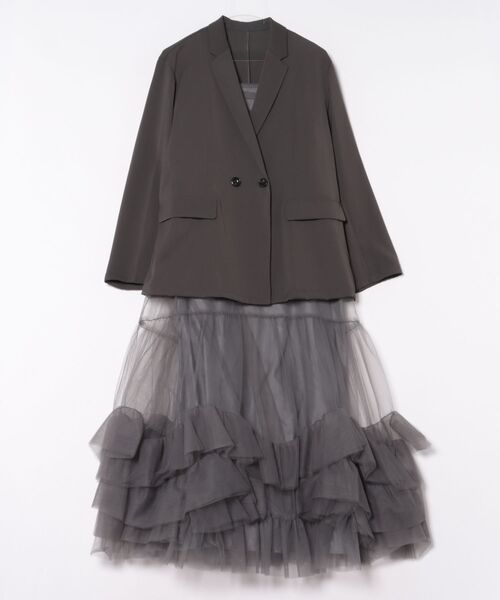 DONOBAN(ドノバン)の「【ANDRESD】volume tulle jacket set dress 結婚式 パーティードレス オケージョンドレス お呼ばれ 二次会 成人式 同窓会(ドレス・レディース・ベージュ/チャコール/ブラック/ブラウン・S/M/L)」の8枚目の写真