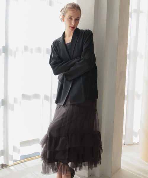 DONOBAN(ドノバン)の「【ANDRESD】volume tulle jacket set dress 結婚式 パーティードレス オケージョンドレス お呼ばれ 二次会 成人式 同窓会(ドレス・レディース・ベージュ/チャコール/ブラック/ブラウン・S/M/L)」の11枚目の写真
