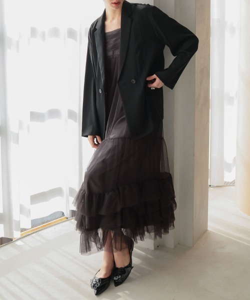 DONOBAN(ドノバン)の「【ANDRESD】volume tulle jacket set dress 結婚式 パーティードレス オケージョンドレス お呼ばれ 二次会 成人式 同窓会(ドレス・レディース・ベージュ/チャコール/ブラック/ブラウン・S/M/L)」の12枚目の写真