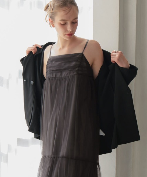 DONOBAN(ドノバン)の「【ANDRESD】volume tulle jacket set dress 結婚式 パーティードレス オケージョンドレス お呼ばれ 二次会 成人式 同窓会(ドレス・レディース・ベージュ/チャコール/ブラック/ブラウン・S/M/L)」の13枚目の写真