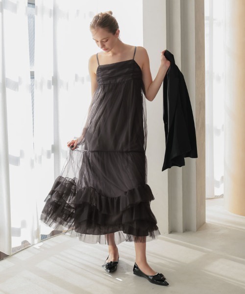 DONOBAN(ドノバン)の「【ANDRESD】volume tulle jacket set dress 結婚式 パーティードレス オケージョンドレス お呼ばれ 二次会 成人式 同窓会(ドレス・レディース・ベージュ/チャコール/ブラック/ブラウン・S/M/L)」の18枚目の写真