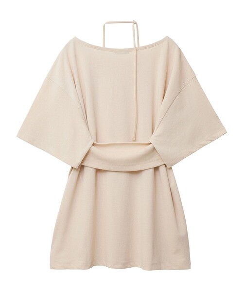 CLANE（クラネ）の「【CLANE/クラネ】HALTER BUSTIER SET TEE/ホルタービスチェセットT（Tシャツ/カットソー・レディース・アイボリー/ダークグレー/パープル・1）」の4枚目の写真