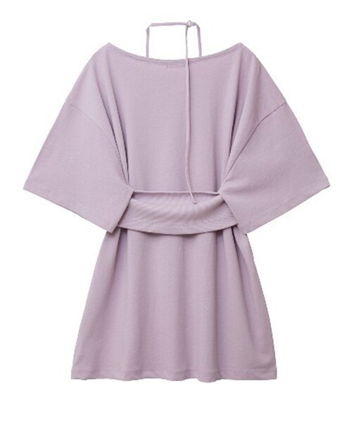 CLANE（クラネ）の「【CLANE/クラネ】HALTER BUSTIER SET TEE/ホルタービスチェセットT（Tシャツ/カットソー・レディース・アイボリー/ダークグレー/パープル・1）」の14枚目の写真