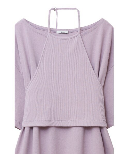 CLANE（クラネ）の「【CLANE/クラネ】HALTER BUSTIER SET TEE/ホルタービスチェセットT（Tシャツ/カットソー・レディース・アイボリー/ダークグレー/パープル・1）」の15枚目の写真
