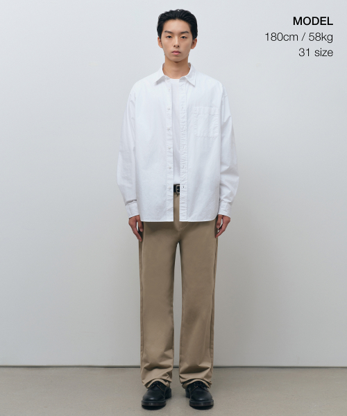 MUSINSA STANDARD（ムシンサスタンダード）の「ブラシドレギュラーフィットチノパンツ[ベージュ]（その他パンツ・メンズ・その他・40/38/42/36/34/32/30/31/33/26/27/28/29）」の2枚目の写真