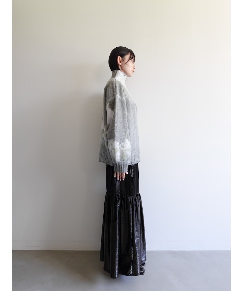 sahara（サハラ）の「Flower Print Half Zip Knit/フラワープリントハーフジップニット（ニット/セーター・レディース・グレー/ブルー・FREE）」の11枚目の写真