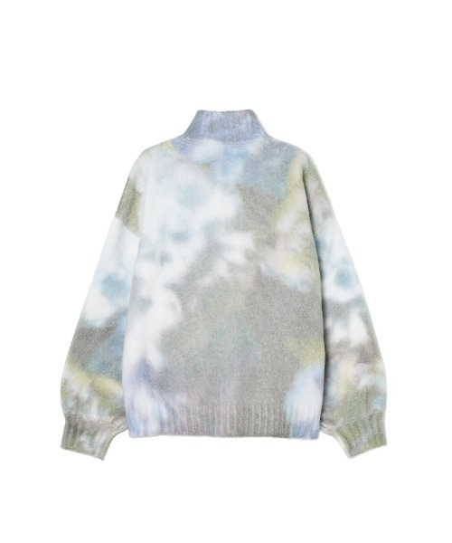Flower Print Half Zip Knit/フラワープリントハーフジップニット
