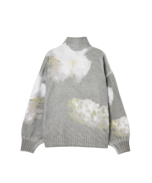 Flower Print Half Zip Knit/フラワープリントハーフジップニット