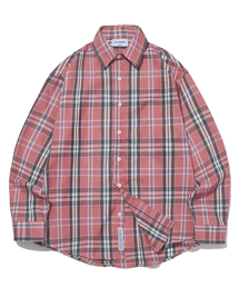 F.ILLUMINATE | オーバーサイズフォレストチェックシャツ-ピンク(シャツ/ブラウス)