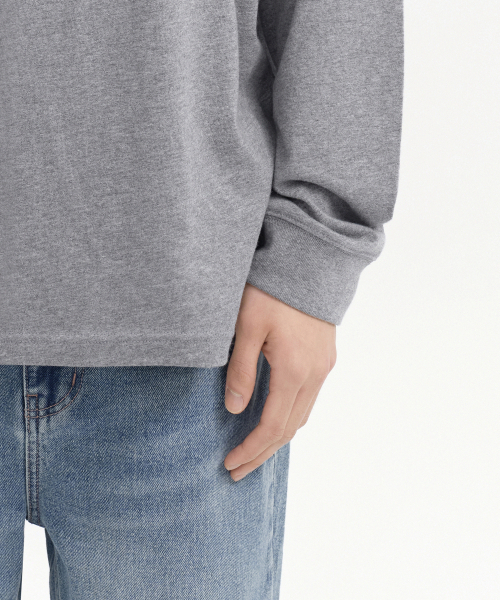MUSINSA STANDARD（ムシンサスタンダード）の「リップカフスヘンリーネック長袖Tシャツ[メランジグレー]（Tシャツ/カットソー・メンズ・その他・LARGE/MEDIUM/SMALL/X-LARGE/XX-LARGE）」の4枚目の写真